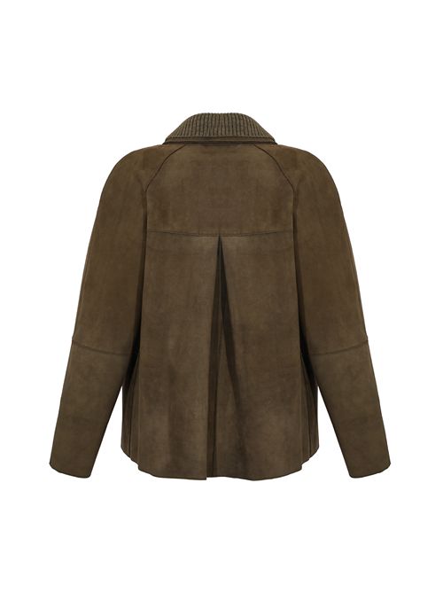 Giubbotto Sole in suede e maglia Marrone LEATHER AUTHORITY | SOLE807